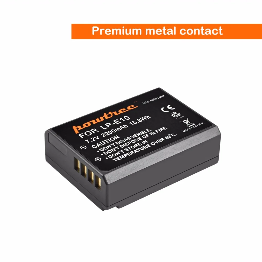 Powtree для Canon 1x7 2 V 2200 mAh LP E10 аккумуляторная литиевая батарея Замена LPE10 EOS Rebel T3 T5 T6