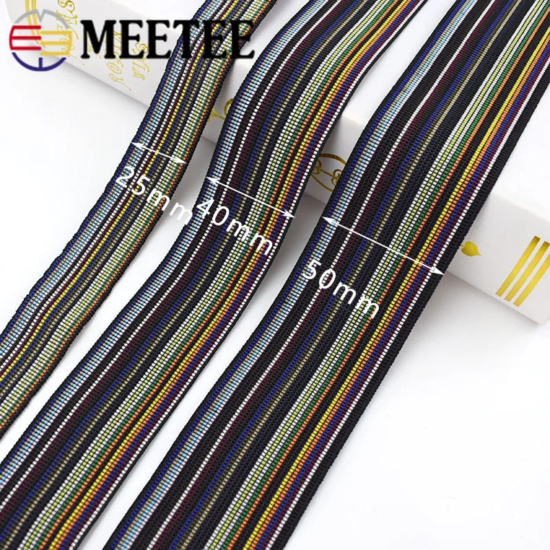 Meetee 2 метра 25/40/50 мм цветная утолщенная эластичная тесьма DIY Ремесло Декор Одежда