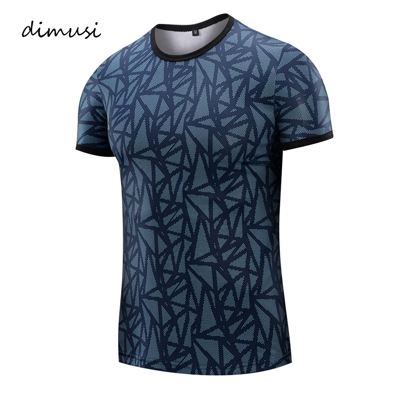 DIMUSI/летние мужские футболки модные тонкие хлопковые с коротким рукавом для