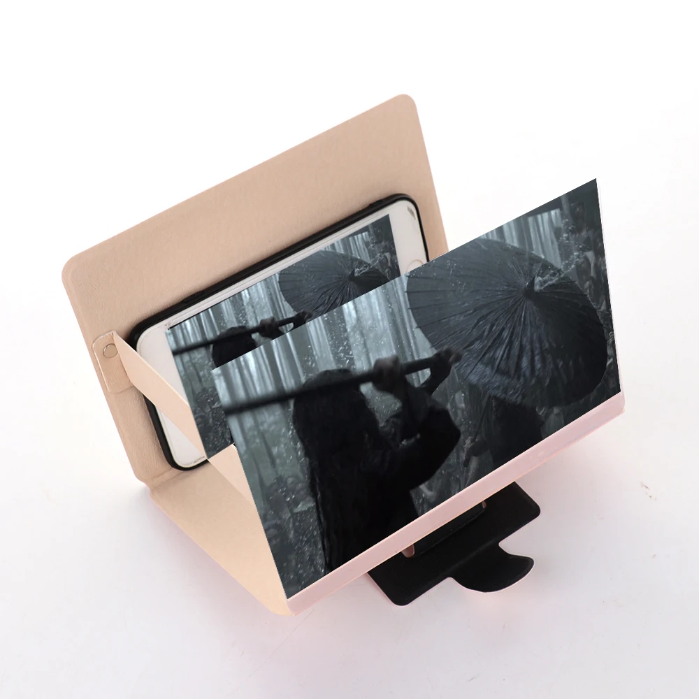 Держатель телефона 3D увеличитель для экрана телефона стереоскопический усилительный Настольный складной кожаный кронштейн держатель мобильного телефона держатель планшета