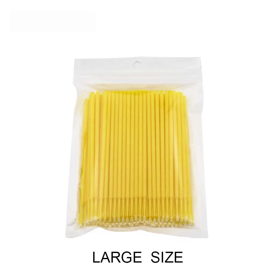 300pcs Yellow 300/500 шт. щеточки Одноразовые микро-аппликаторы для ресниц инструменты для наращивания ресниц индивидуальные инструменты для удаления ресниц - Цвет: 300pcs Yellow