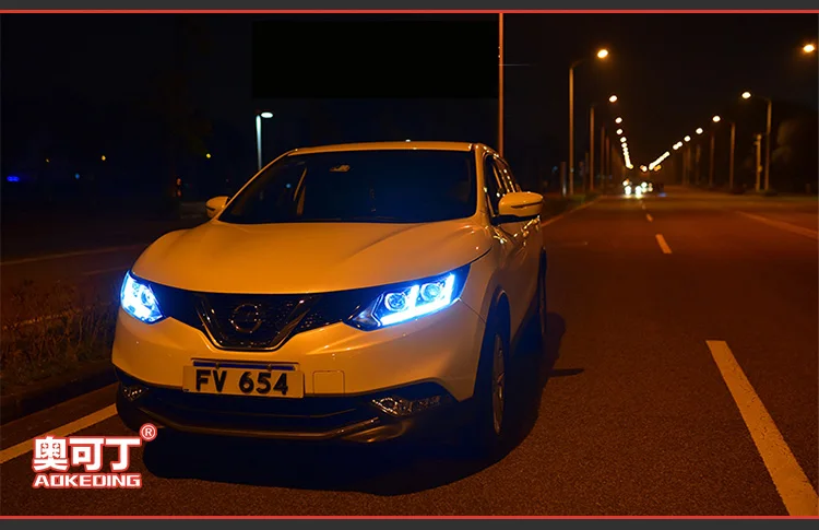 АКД Тюнинг автомобилей Фара для Nissan Qashqai- фары светодио дный DRL ходовые огни би-ксенон луч Противотуманные фары ангельские глазки