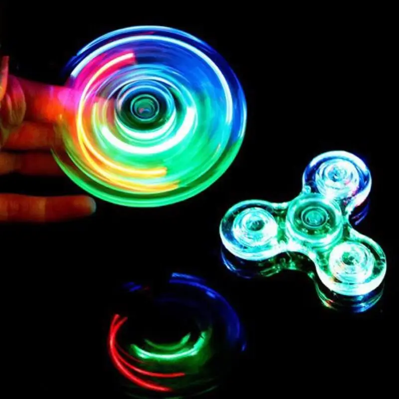 Luces LED Fidget spinner металлическая антистрессовая игрушка для взрослых аутизм ручная