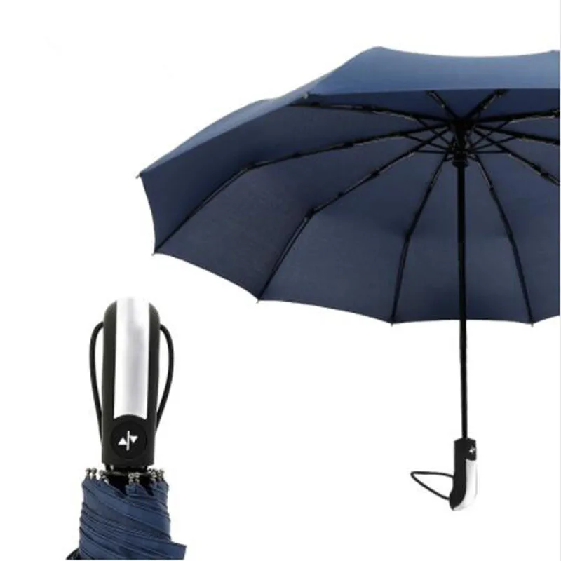 Windproof tri-fold umbrella automatic ladies car luxury windproof men's frame 10k | Дом и сад