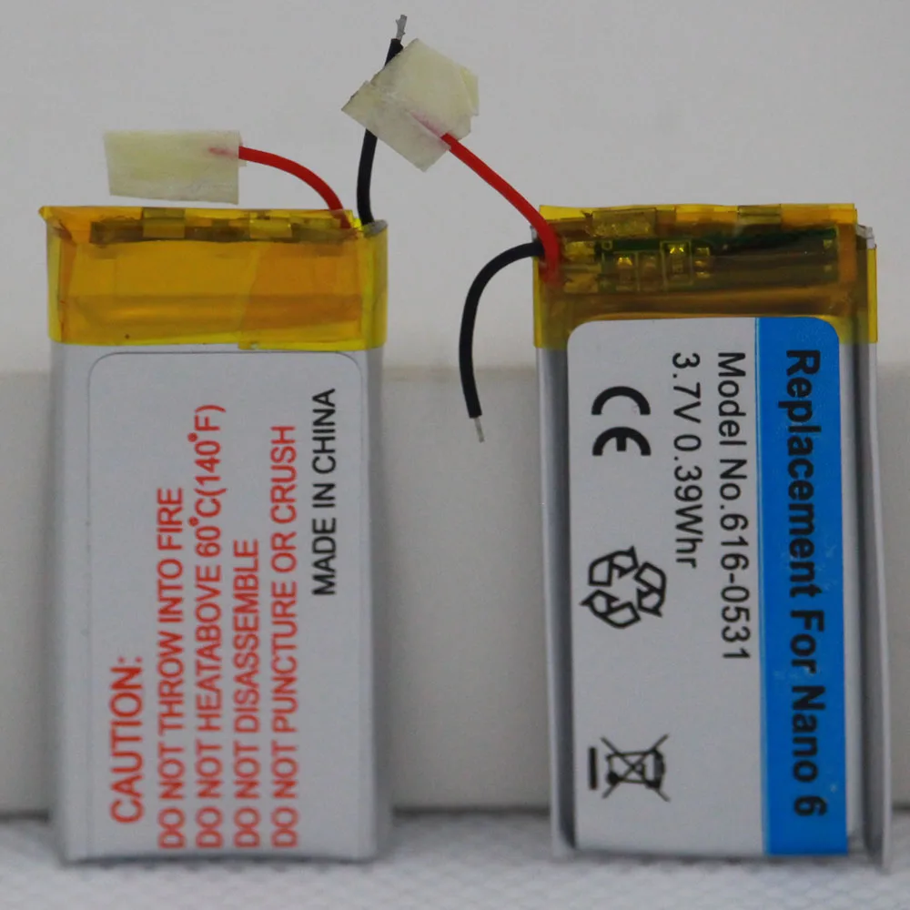 Замена литий ионной батареи ISUNOO 20 шт./лот 3 7 в 616 0531 для iPod Nano 6 го поколения 8 ГБ 16