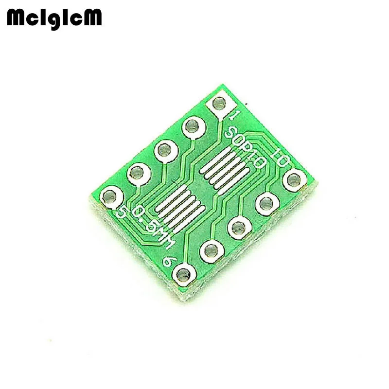 MCIGICM 50PCS SOT23 MSOP10 UMAX to DIP10 Transfer Board DIP Pin Pitch Adapter NEW|Односторонняя PCB| |