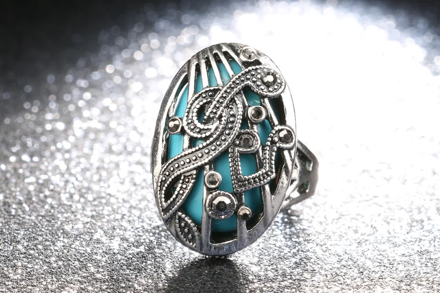 Модные цветные ювелирные изделия Boho Plata в стиле панк anillo musica мужские кольца