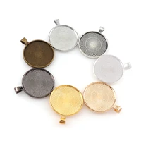 5pcs multi colors 30mm necklace pendant setting cabochon cameo base tray bezel blank fit 30mm cabochons jewelry making findings