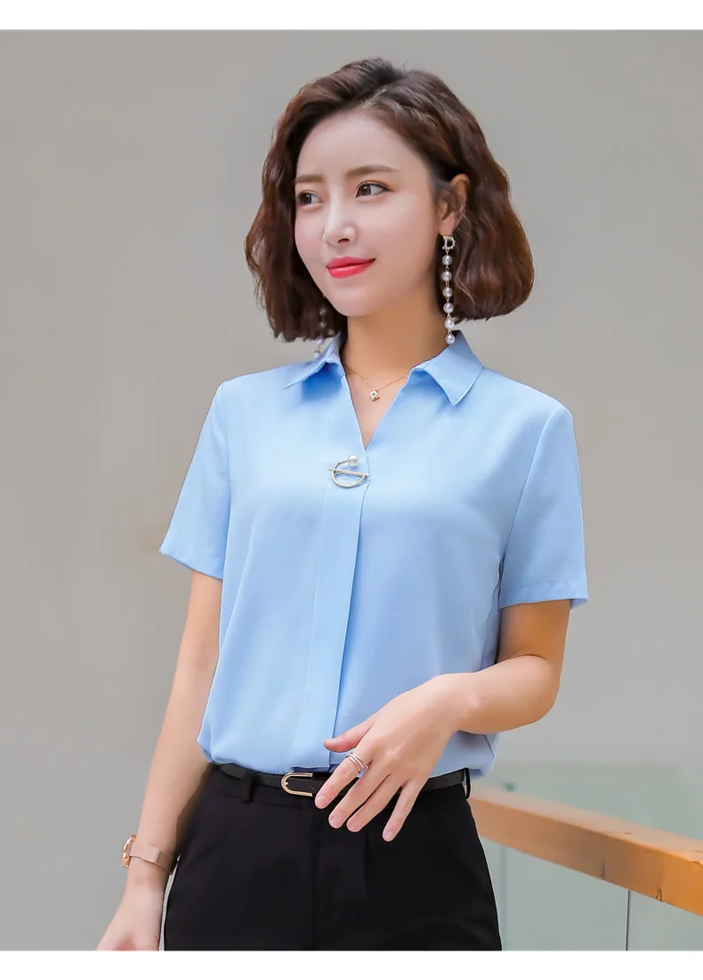 Naviu Новое поступление высокое качество blusas mujer de moda Женские топы и блузки размера плюс рубашка с коротким рукавом