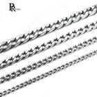 Нержавеющаясталь ссылка звеньевая цепочка на шею для мужчин 4,5 мм 6 мм 7,5 мм 9,5 мм варианты