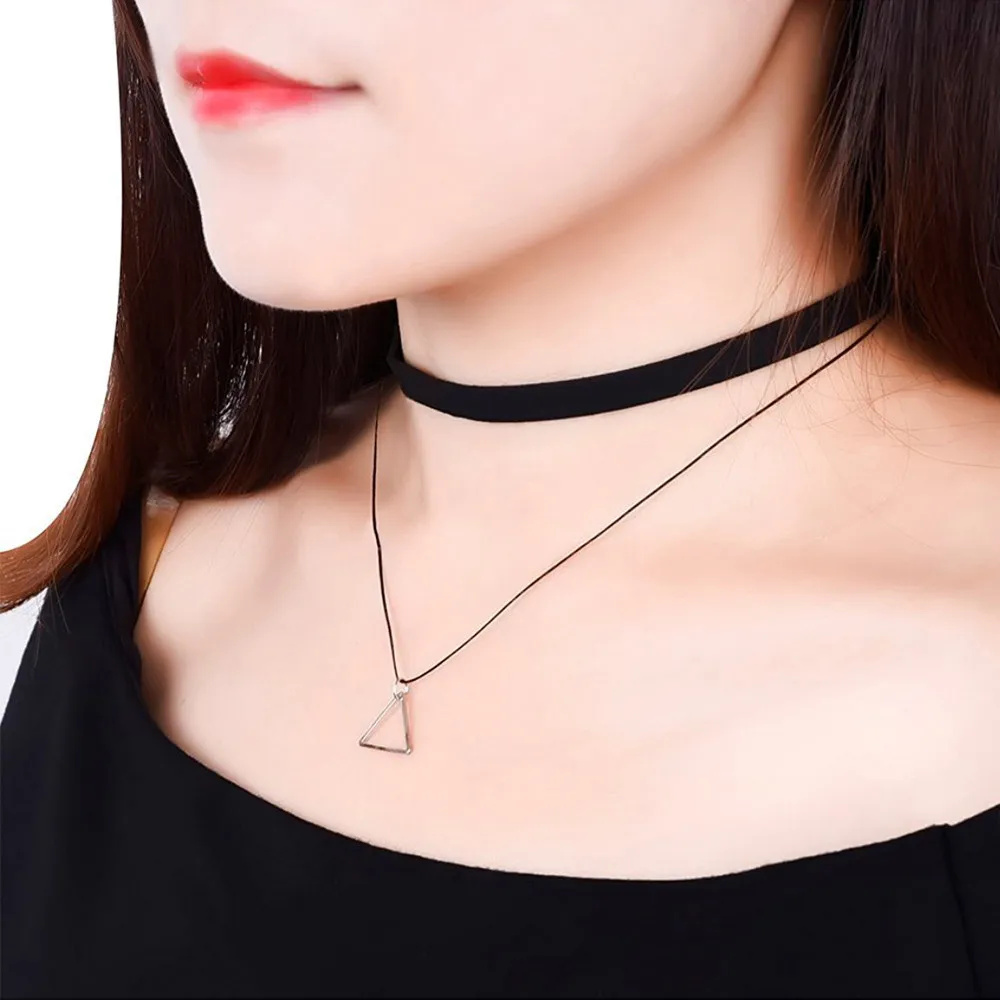 Женский Бархатный чокер готический панк с кружевом и татуировкой Длинная