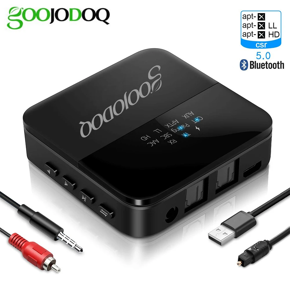 Bluetooth 5,0 передатчик приемник 2 в 1 CSR8675 APTX HD LL адаптер RCA/SPDIF/3,5 мм Aux разъем для автомобильных наушников домашнего аудио ТВ ПК