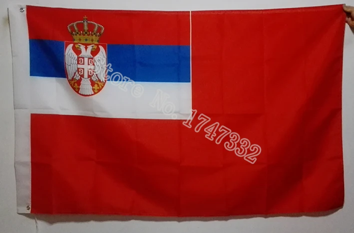 

Флаг Сербской речной флотильи, лидер продаж, хороший баннер 3x5 футов x 90 см, латунные металлические отверстия
