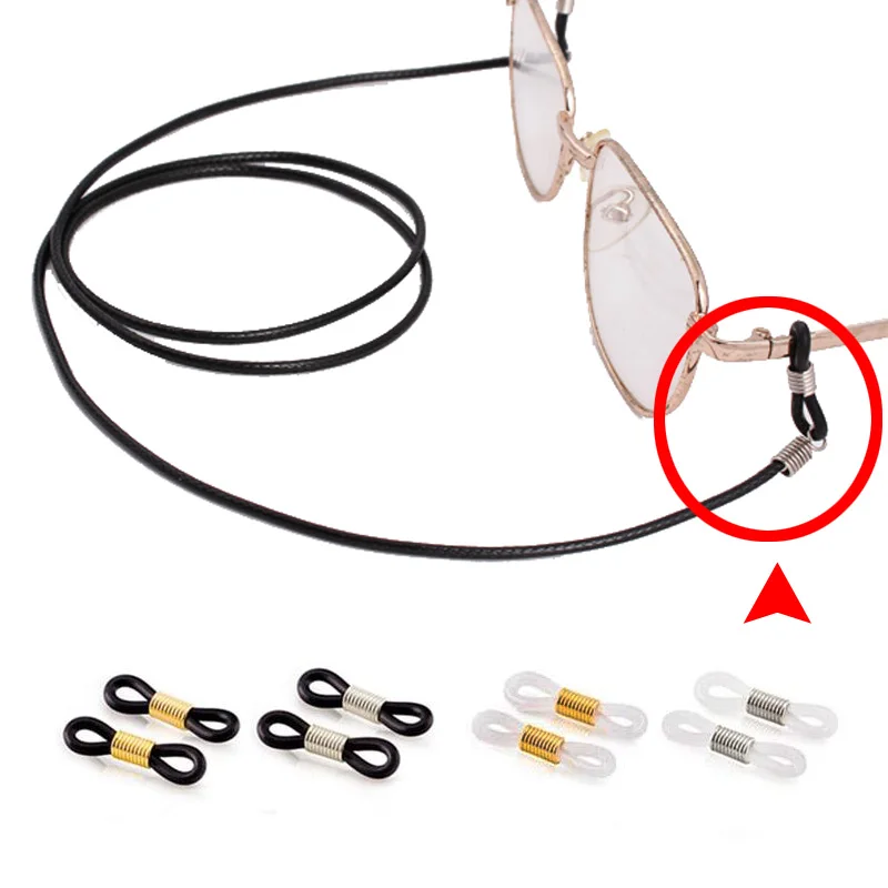 30pcs Non-Slip Spring Silicone Buckle For Eyeglass Sunglasses Rope Connector Chain Holder Ends Circle Ring Eyewear Accessories