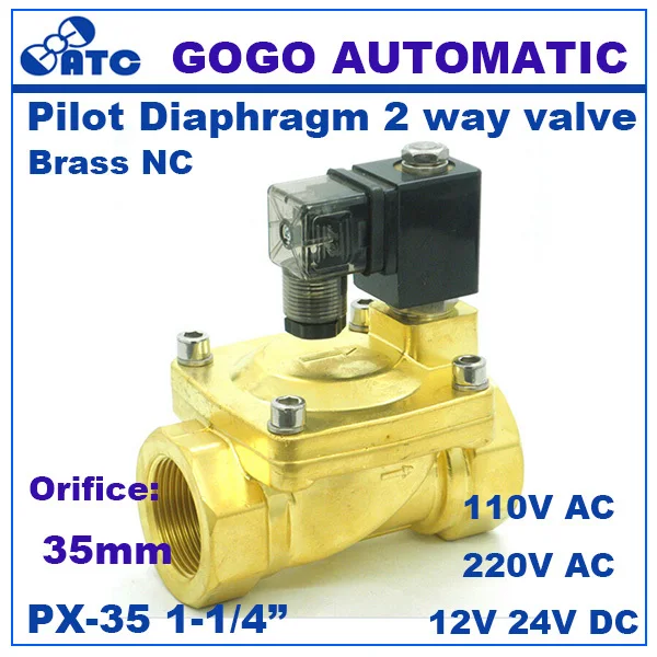 Мембранный электромагнитный клапан GOGO латунный электрический 110 В 220 переменного