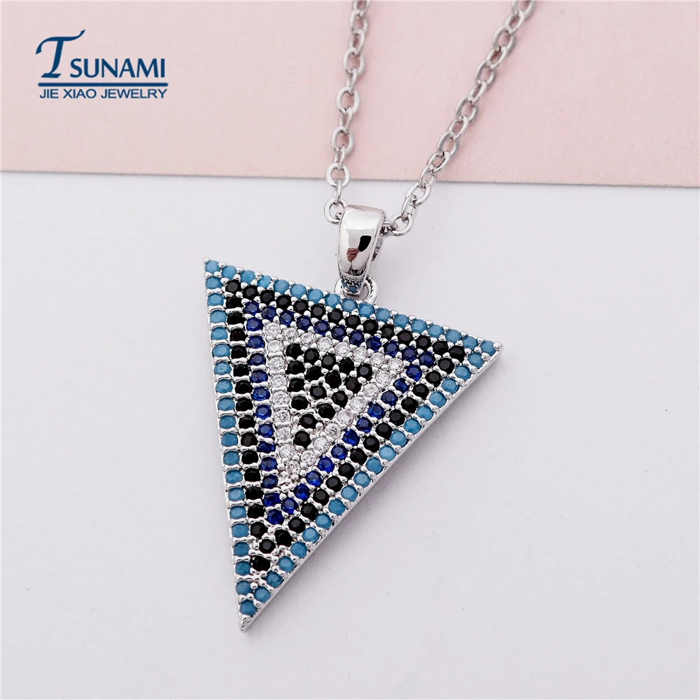 Высокое качество Цветные треугольный Циркон Подвеска драгоценное изделие
