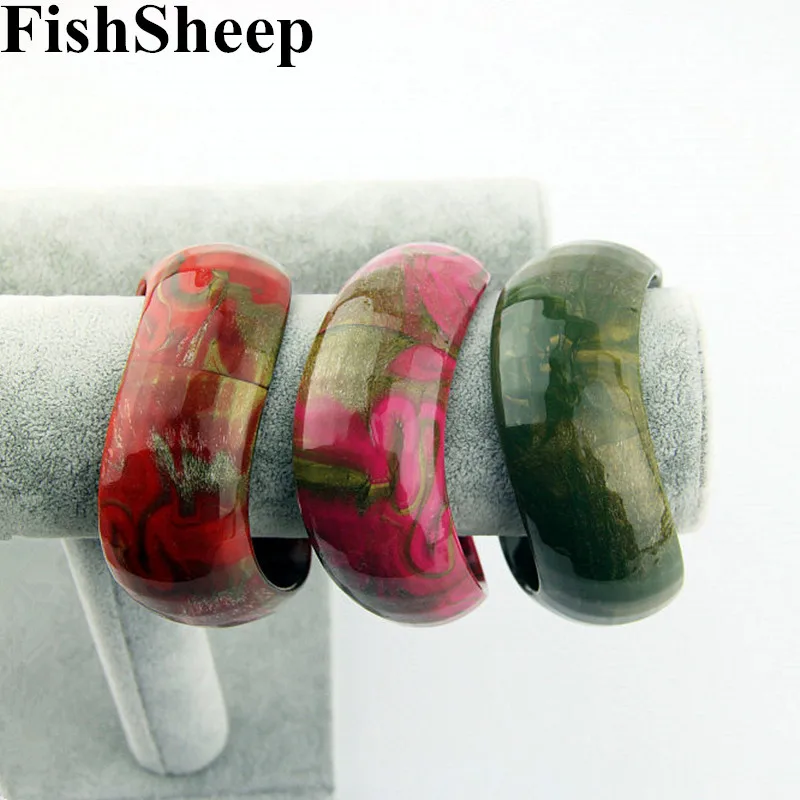 FishSheep винтажный большой резиновый Браслет манжета браслет для женщин новый