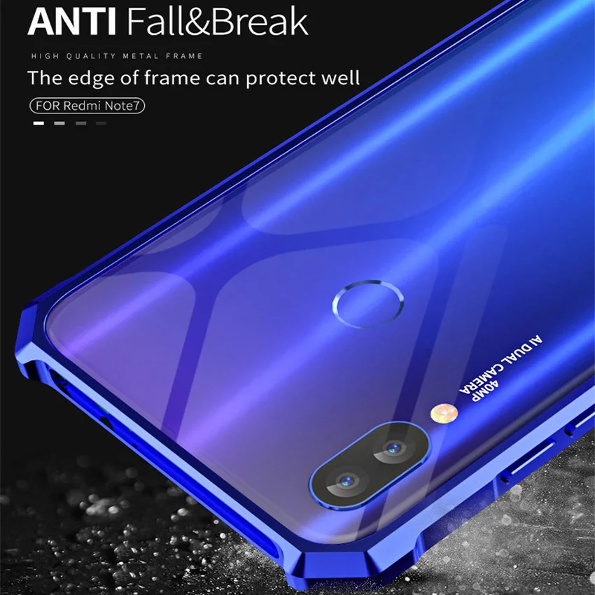 Чехол для Xiaomi redmi note 7 Роскошный Металлический Чехол-бампер Xiomi тонкий Чехол-рамка