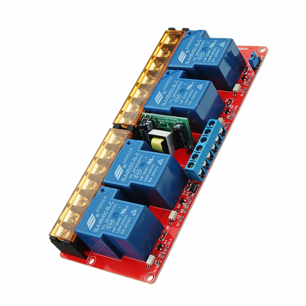 Новый DC 5V AC 100V до 250V 30A 760mA 4 ходовой релейный модуль Плата с высоким и низким