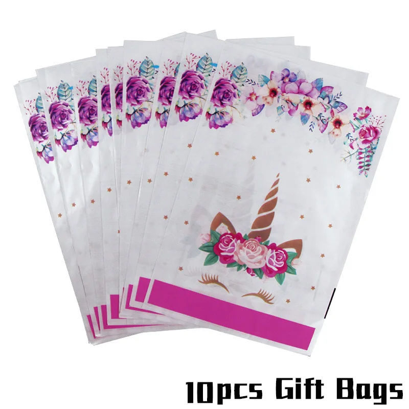 10pcs bags Вечерние одноразовые бумажные стаканчики в виде единорога для вечеринки на день рождения, вечерние принадлежности для девочек - Цвет: 10pcs bags
