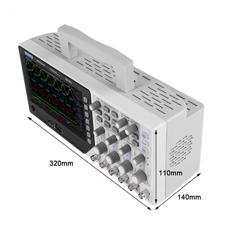 Hantek официальный DSO4254C цифровой осциллограф 4 канала 250 МГц ЖК ПК портативный USB + EXT