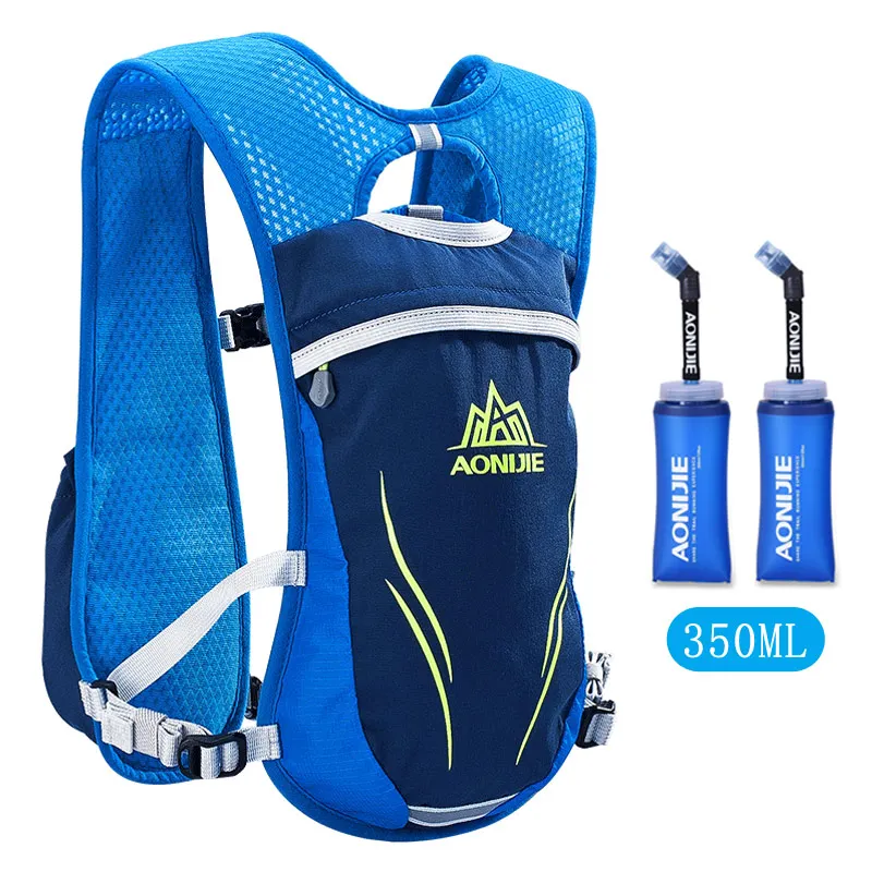 Blue-SD13-350ml AONIJIE 5.5L нейлоновые гидратационные сумки для бега, походный рюкзак, жилет, марафон, велосипедный рюкзак, рюкзаки - Цвет: Blue-SD13-350ml