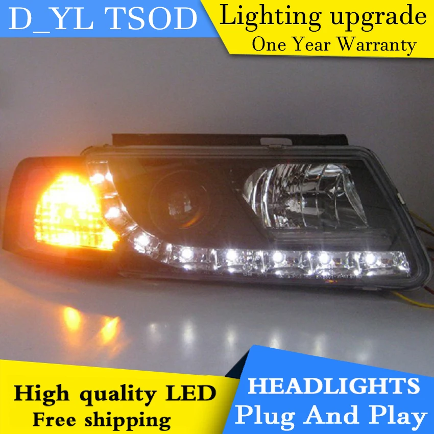 

D_YL автомобильный Стайлинг для фар VW Passat 1998-2005 Passat светодиодный ные фары DRL Биксеноновые линзы дальний и ближний свет парковочные HID противот...