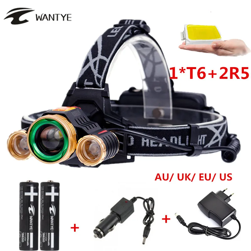 New XML T6+2x XPE 8000 Lumen Zoomable LED Headlamp 4 Mode Head flashlight Camping Head lamp light + 2x18650 Battery +Charger
New XML T6+2x XPE 8000 Lumen Zoomable LED Headlamp 4 Mode Head flashlight Camping Head lamp light + 2x18650 Battery +Charger