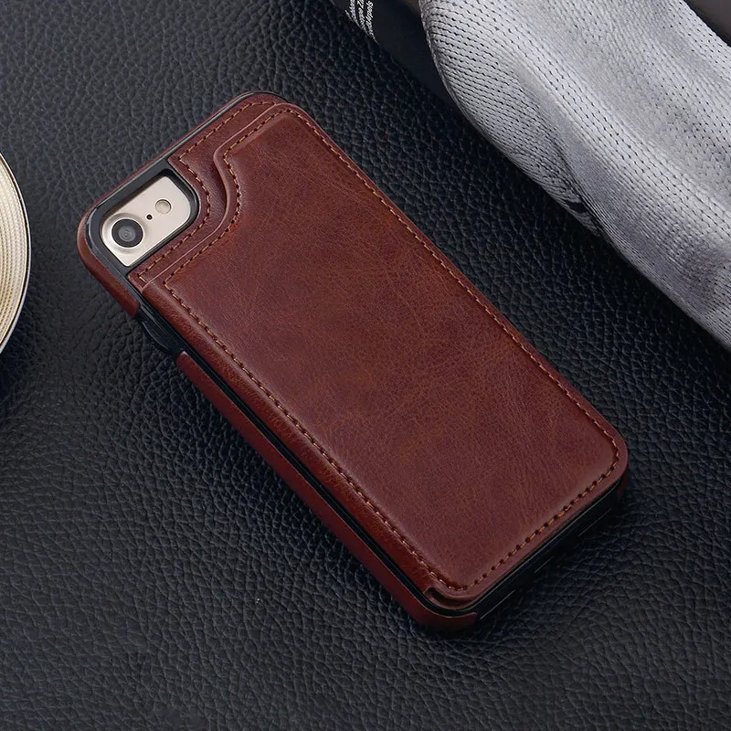 Retro PU Leather Wallet Case For iPhone 8 7 X 6 6s Plus XS Max XR Card Slot Holder Cover iphoneXs Bags Stand Capa | Мобильные
