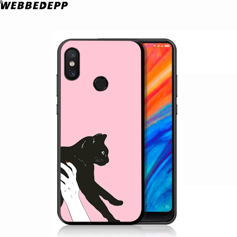 Мягкий чехол WEBBEDEPP Blue Eyes in Black Cat для Xiaomi Mi 9 8 SE 6 A1 A2 Lite MiA1 MiA2 F1 MAX 3 Mi8 POCOPHONE |