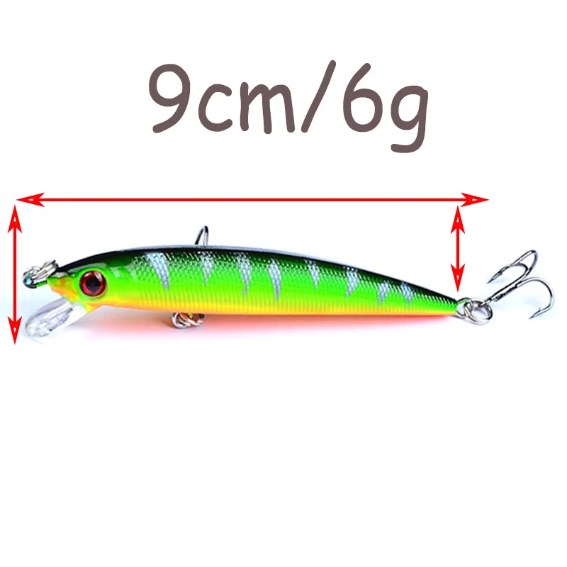 1 шт. 9 см 6 г Minnow Воблер для рыболовной наживки ABS искусственные жесткие приманки
