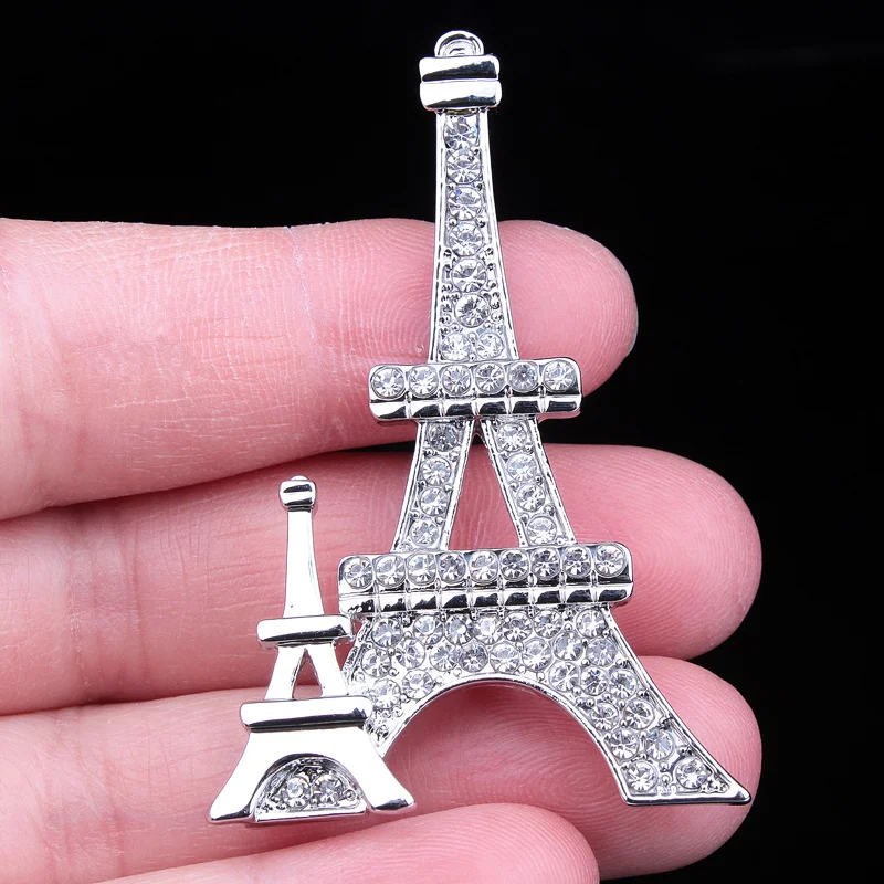 Новые модные броши Классическая Брошь Стразы с кристаллами Эйфелева башня