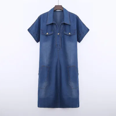 Высокое качество 2018 летнее джинсовое платье женская одежда плюс размер 3XL