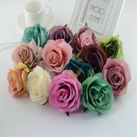 100pcs artificial flowers for home wedding corsage wall car christmas decoration accessories high quality silk retro roses