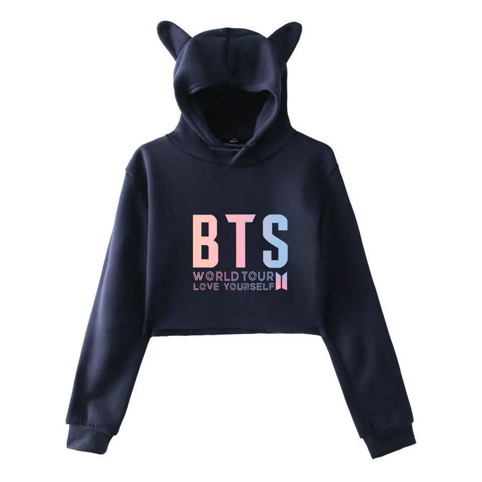 Kpop BTS World Tour корейские друзья толстовки Cat с капюшоном для женщин уличная Harajuku