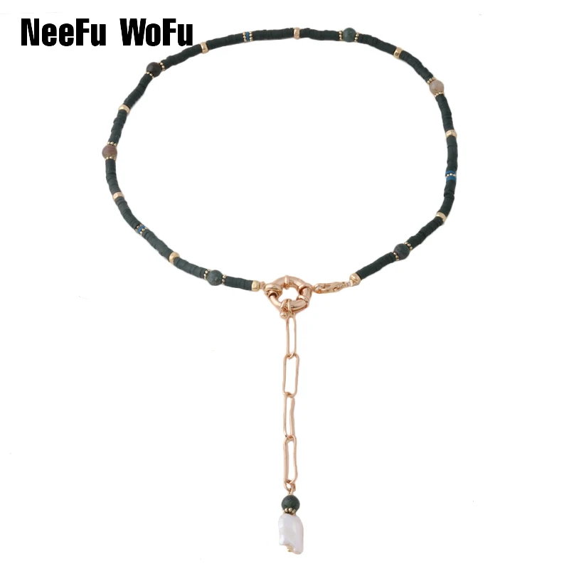 

NeeFu WoFu Freshwater Pearls Bracelete Nationality Fashion nation Braceletes Pulsera de piedra Mujer de Bohemia Bangle Jewelry