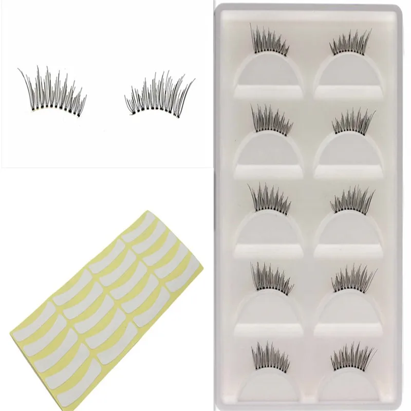 5Pairs Lady's Half False Eyelashes Beauty Makeup Tool Eyelash Extensions+100 Pairs Extension Tools Medical Tape | Красота и