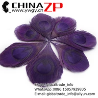 chinazp factory 100pcslot good quality dyed eggplant mixed size trimmed peacock feathers eye