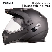 free shipping bluetooth helmet for phone motorcycle helmet roadcross double visors racing helmets with sunny lens s m l xll