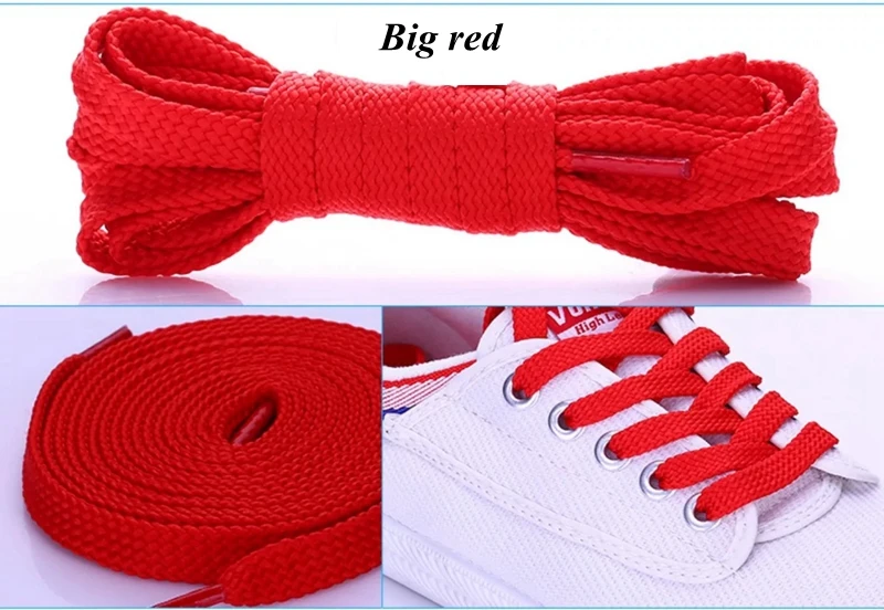 1Pair Double Flat Laces High Quality Polyester Shoelaces Fashion Sports Casual Shoe Lace Solid Flat Shoelace 28Colors
