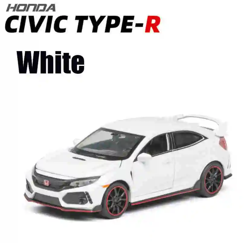Белый 1:32 HONDA CIVIC TYPE-R литые под давлением и игрушечные транспортные средства металлическая модель автомобиля звуковой светильник коллекция автомобилей игрушки для детей Рождественский подарок - Цвет: Белый