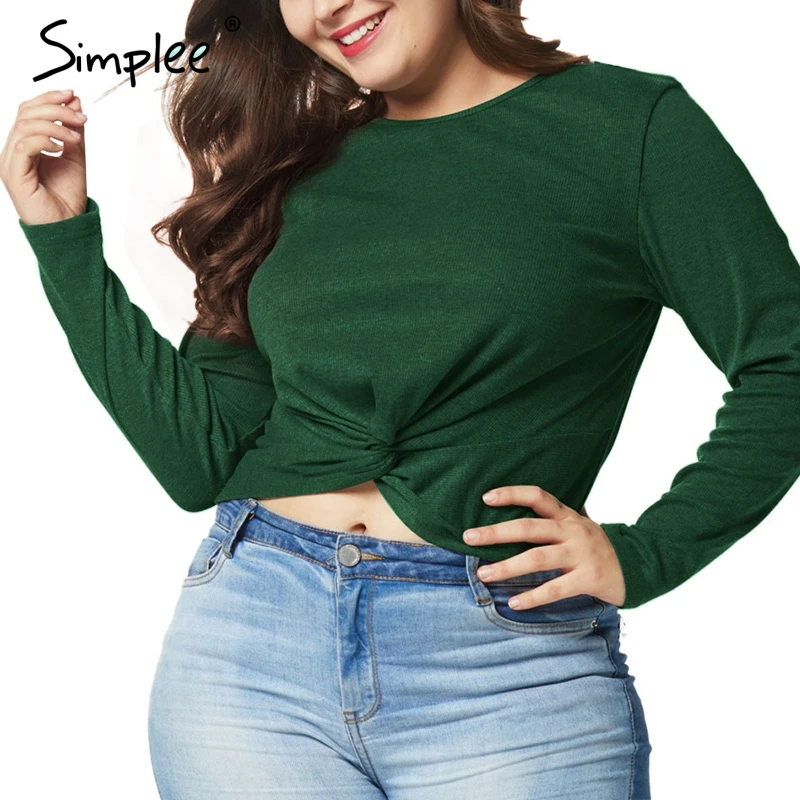 Женская вязаная черная рубашка Simplee элегантный укороченный топ сплошного цвета с