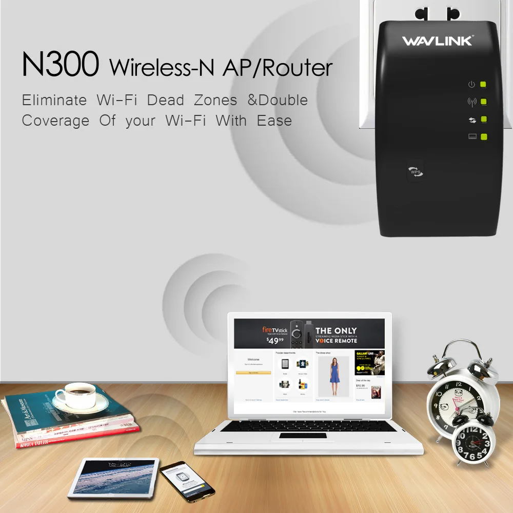 Беспроводной Wi Fi репитер Wavlink 300 Мбит/с расширитель диапазона усилитель сигнала