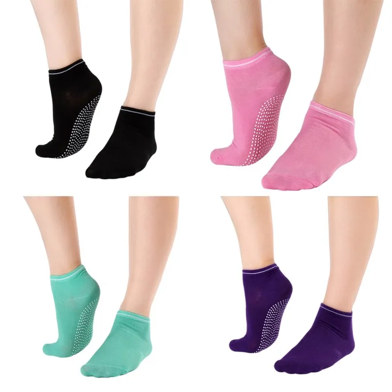 

1 Pair Women Yoga Fitness Pilates Socks Colorful Non Slip Massage Toe Durable Dance Ankle Grip Exercise Printed Letter Socks
