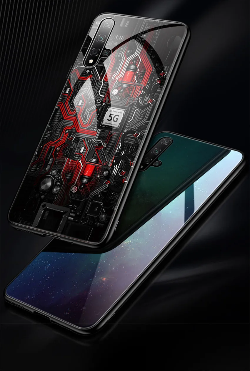 Роскошный чехол из закаленного стекла для huawei Honor 20 TPU стекло с мягкими краями чехол для huawei Honor 20 Honor20 Pro Чехол Aixuan