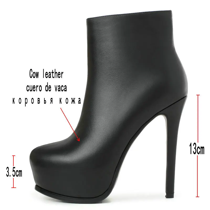 White Black Orange High Heel Platform Ankle Boots Women Fashion Sexy Thin Party Wedding Shoes Ladies Genuine Leather | Обувь