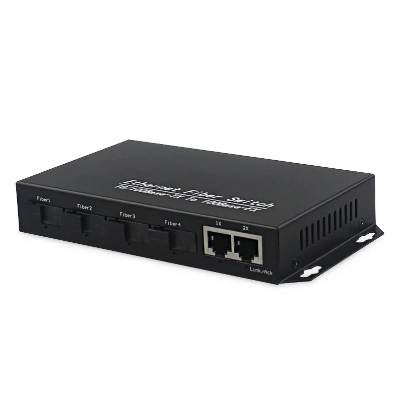 Ethernet волоконный медиаконвертер 4x100 Мбит/с порт с 2x100 коммутатор конвертер