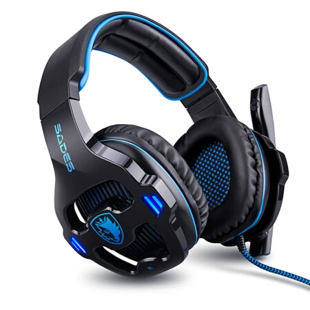 SADES SA 903 Игровые наушники 7 1 Наушники с USB для ПК глубокий бас со светодиодным