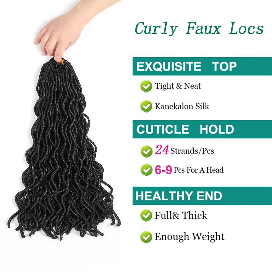 Top Crochet Hair Extensions Multi Colors Curly Faux Locs Twist Braids 20inch 24roots Thin Havana |
