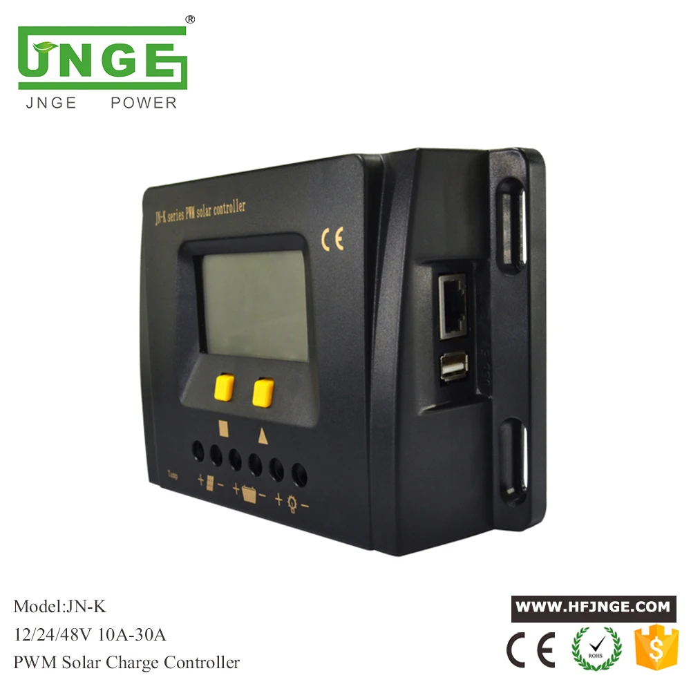 Контроллер заряда JNGE Power PWM 12 В 24 в 48 автоматический ЖК регулятор зарядного